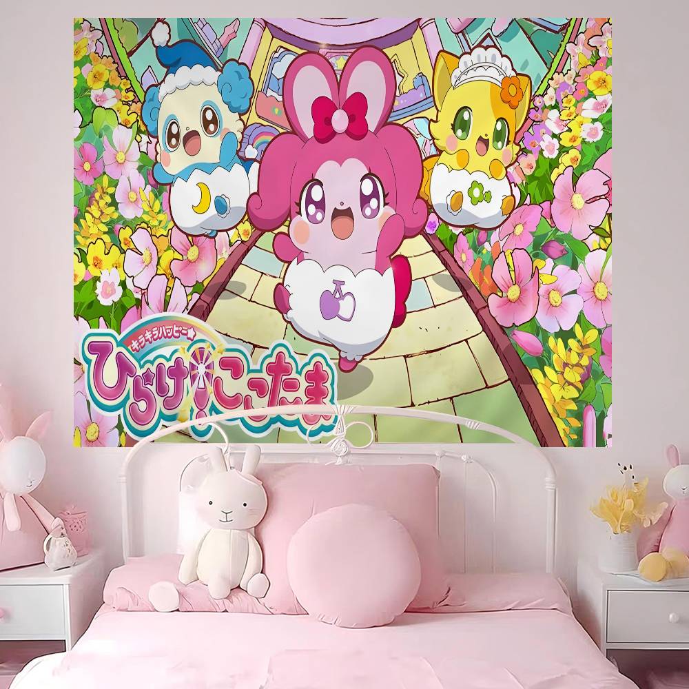 Cocotama Anime Cartoon Tapestry Art Science Fiction Room Home Decor Wall Hanging Home Decor