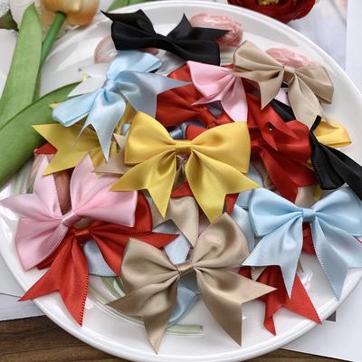 High-Quality Multicolor Swallowtail Bow Polyester Ribbon with Small Floral Handmade Decoration Components