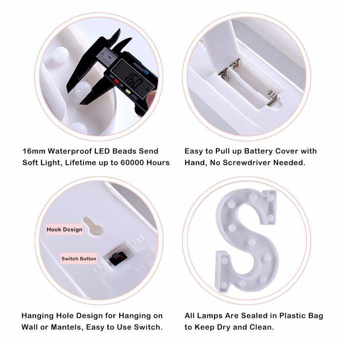 Lettre lumineuse - honphier - hp0205s-fba - led intégrée - plastique abs - intérieur