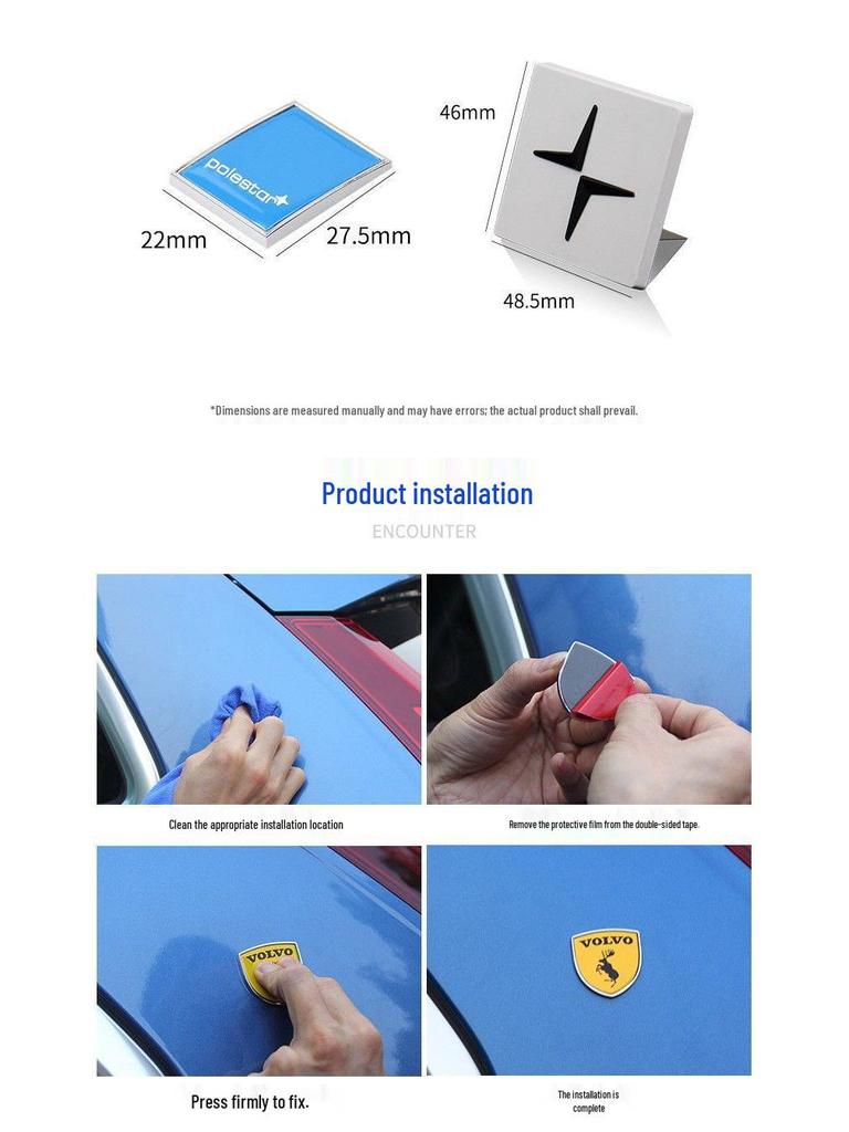 Metall-Autodekals für personalisierte Logos: Kompatibel mit Volvo S60, S90, XC60, XC90 Emblemen