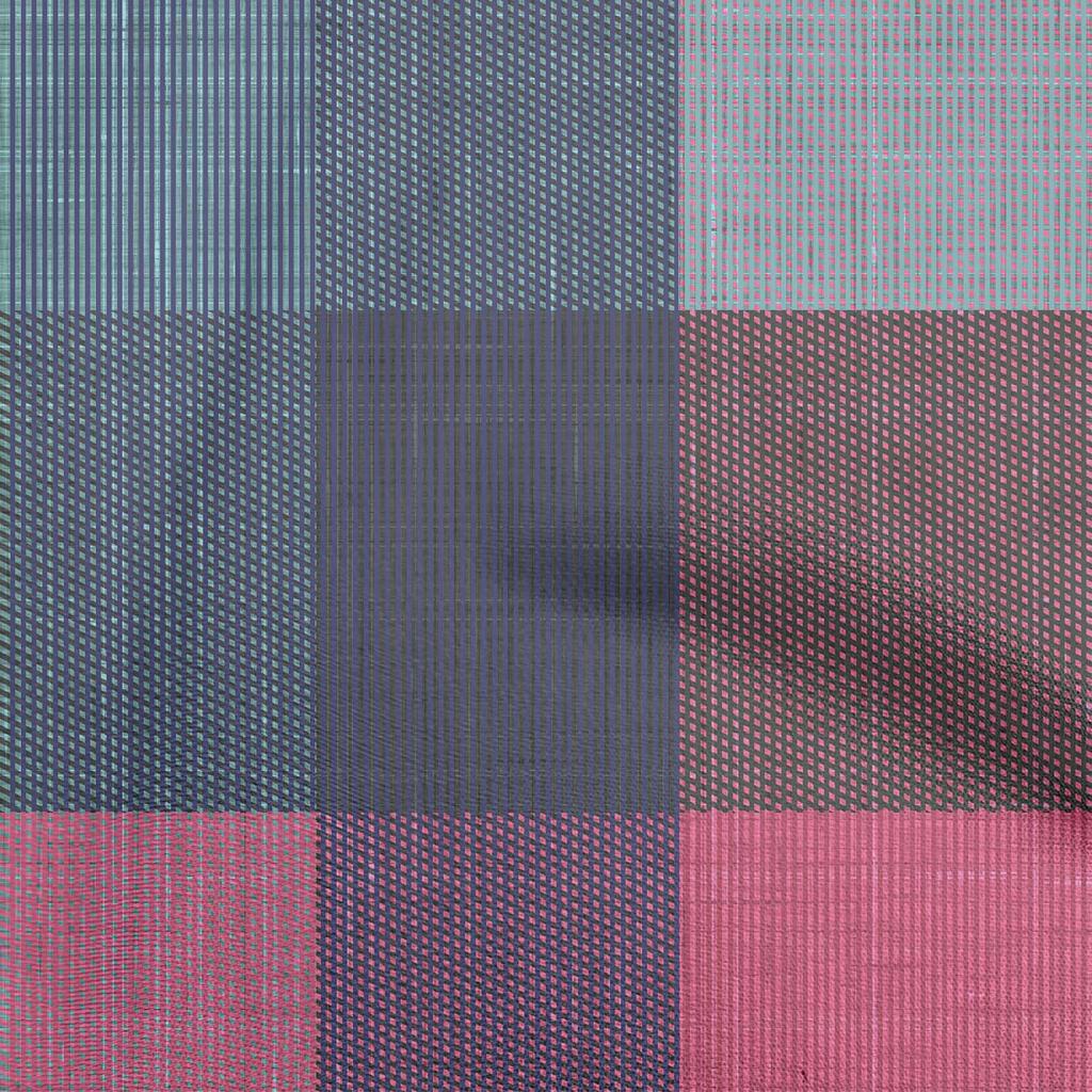 oneOone Cotton Flex Brown Fabric Check Sewing Material Print Fabric By The Yard 40 Inch