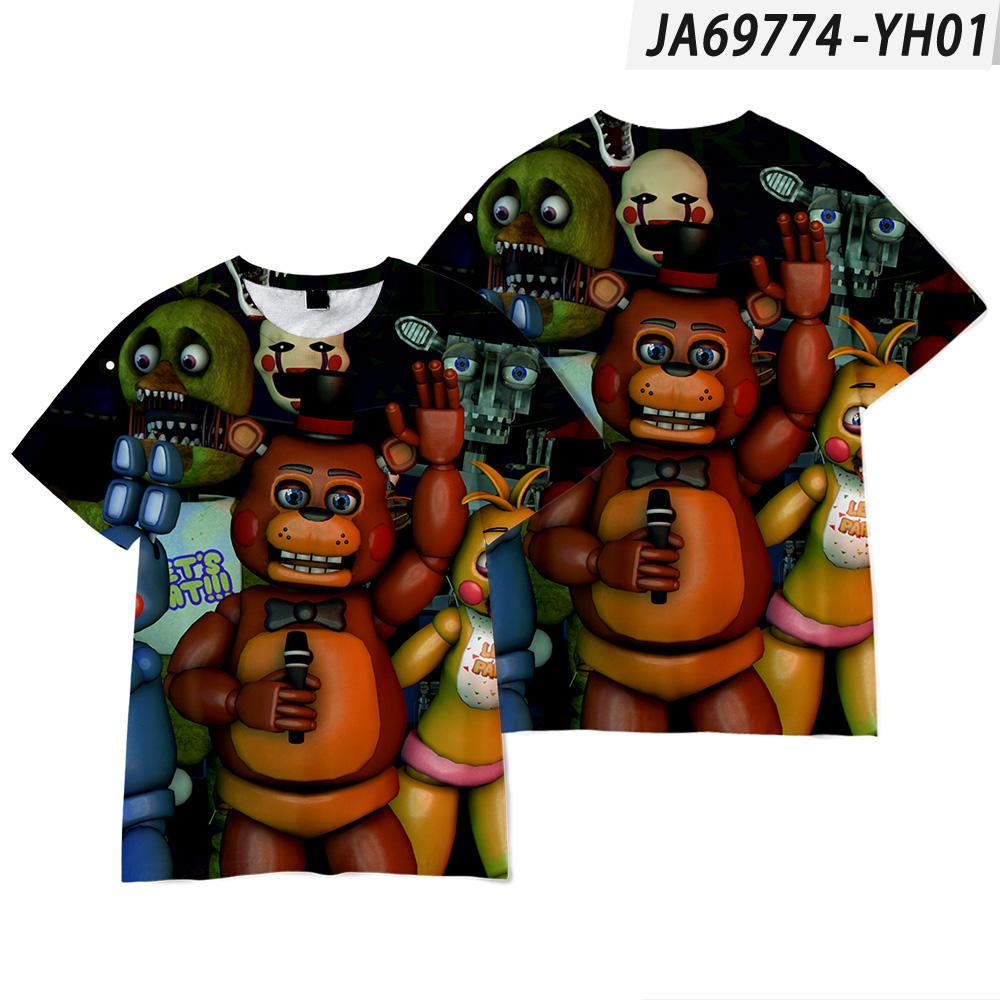 Women/Men's Casual Five Nights At Freddys T-shirts Short Sleeve Tops Tees Children 3D Cartoon Casual T Shirts