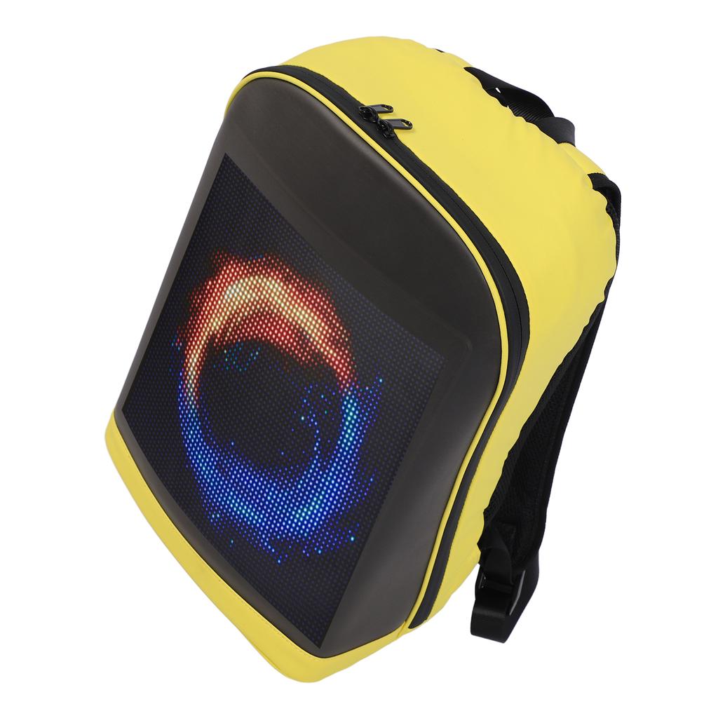LED Rucksack 64x64 Px Foto-Icons Farb-Anzeigebildschirm Tragbar 16 Zoll mit USB-Anschluss für Motorrad