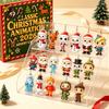 Calendário do Advento com Figura Miniatura de Feriado, Calendário de Contagem Regressiva de 24 Dias com Peças de Mini Ornamento de Padrão Acrílico Figuras de Vaca das Terras Altas/Gato/Elfo Verde,