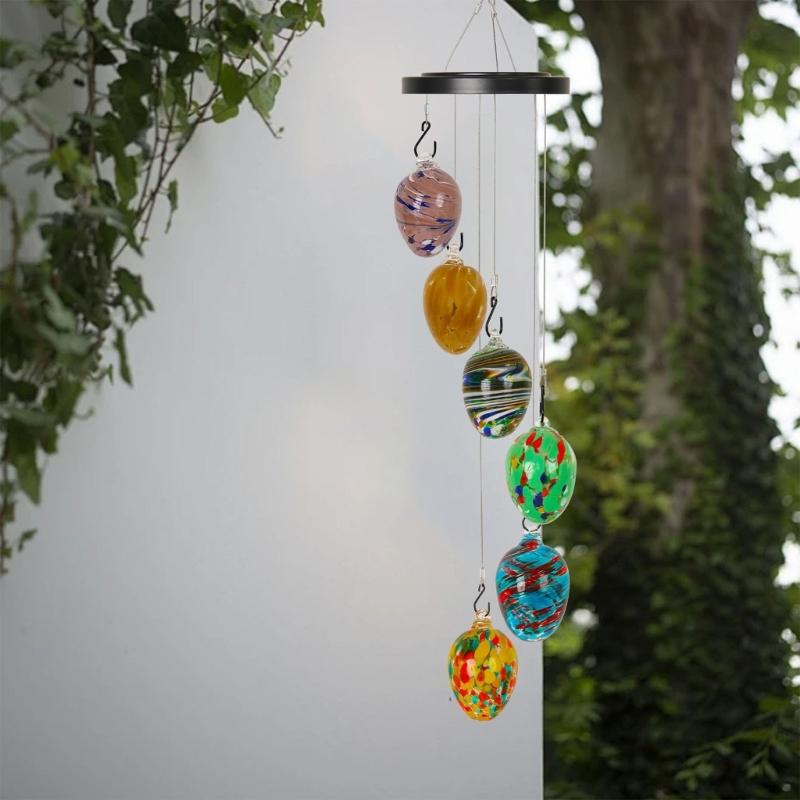 Colorful Handcrafted Glass Wind Chimes Outdoor Garden Hanging Decoration Bells