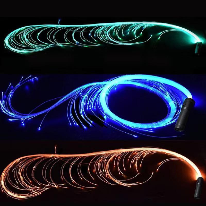 LED Fiber Optic Whip 7 Color Changing Glowing Light Up Whip for Rave Dance EDM Festival Stage Light Show