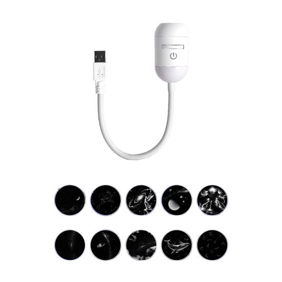 2-in-1 Sternenprojektor Nachtlicht mit Filmen, USB Sternenhimmel Nachtlicht Projektor für Schlafzimmer, Mini LED Deckenwand Projektionslampe mit 360