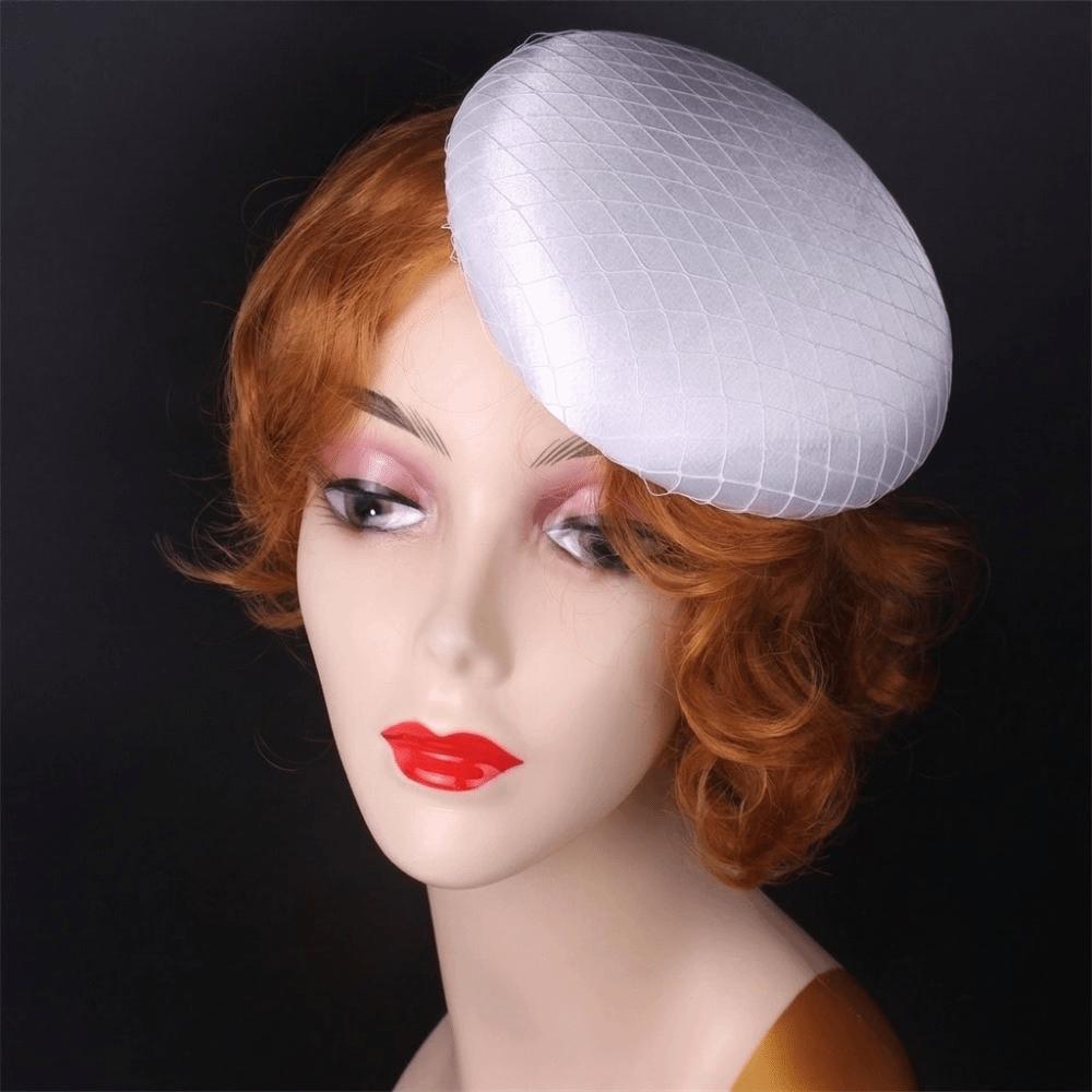 Wide Brim Fascinator Base Solid Color Mesh Hat Exquisite Masquerade Top Hat Girl