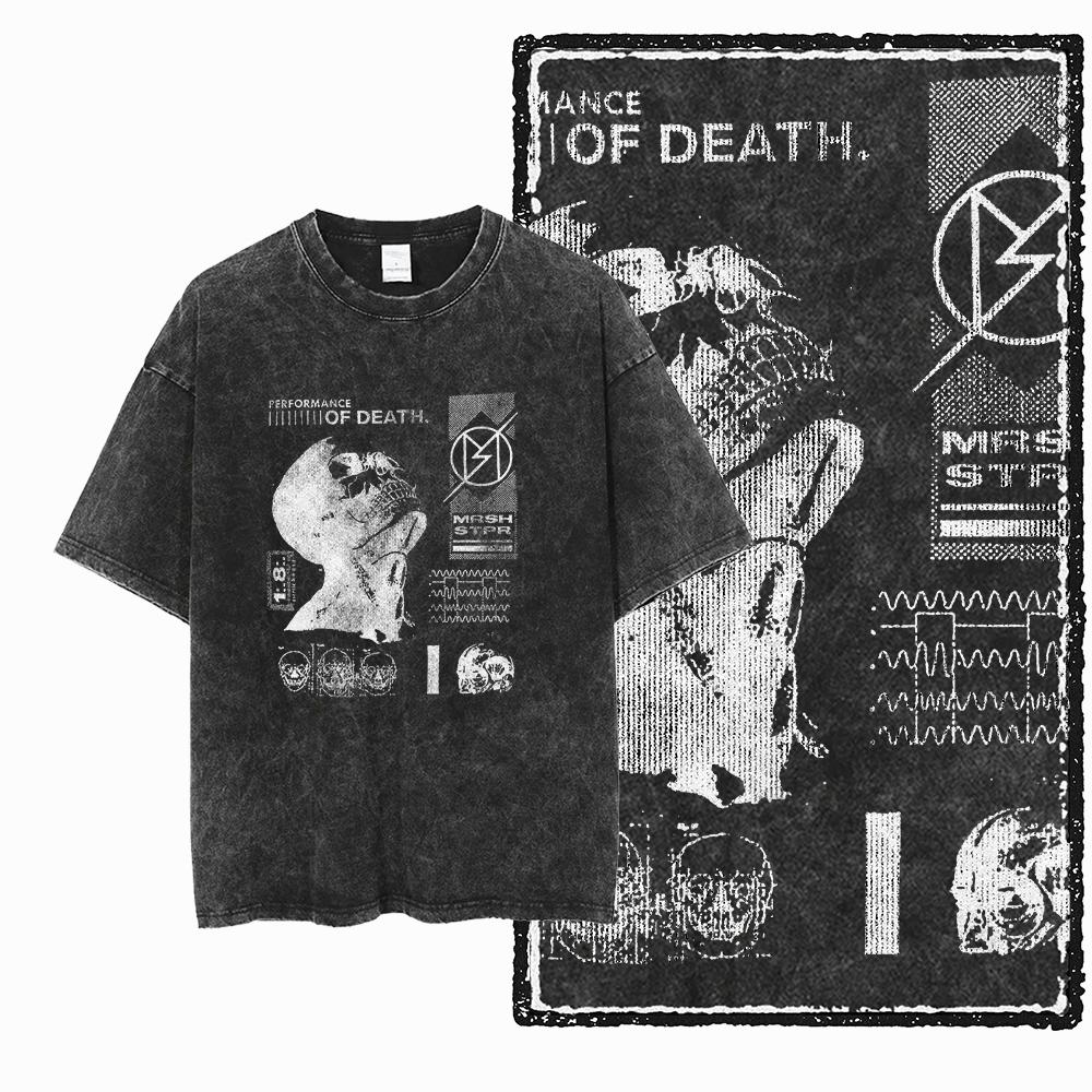 U6 100% Baumwolle Übergröße Acid Washed Cooler Streetwear Print Unisex T-Shirt Vintage Cool Vintage Herren T-Shirt Cooles T-Shirt für Herren