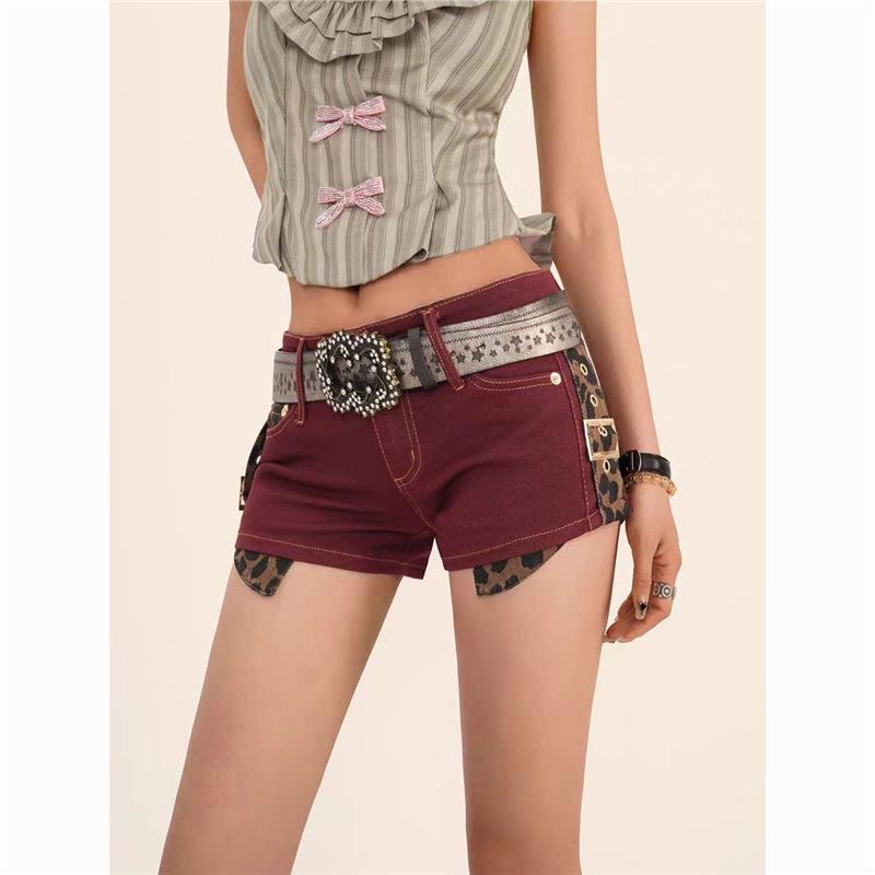 

Millennium Women s Y2K Abby Style Low-Waist Stretchy Denim Ultra-Shorts S красный