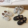 Rounded-toe Fashion Flat Shoes for Girls, Lightweight Leather Shoes with A Shallow Toe Opening