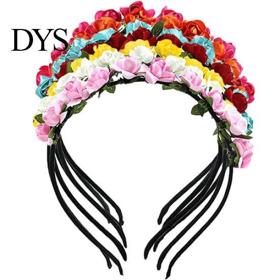 Corona di Fiori di Rosa Fascia per Capelli da Festival Ghirlanda da Matrimonio Accessorio Fascia per Capelli Floreale
