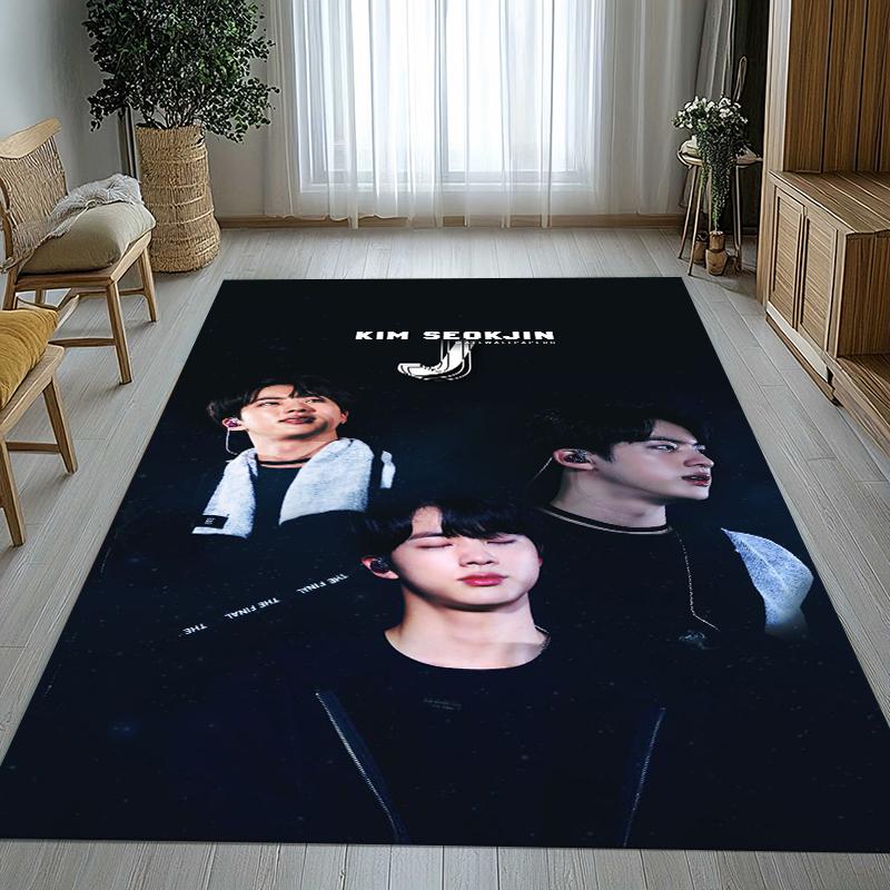 Kim Seok Jin Kpop B-BTS Living Room Non-Slip Area Rug Soft Carpet for Bedroom Kids Playroom Sofa,Home Decor Doormat Gift