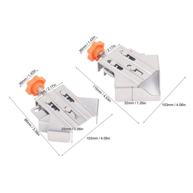 4 Angle Clamp Stainless Steel Closed 90 Degree Woodworking Right Angle Clamp