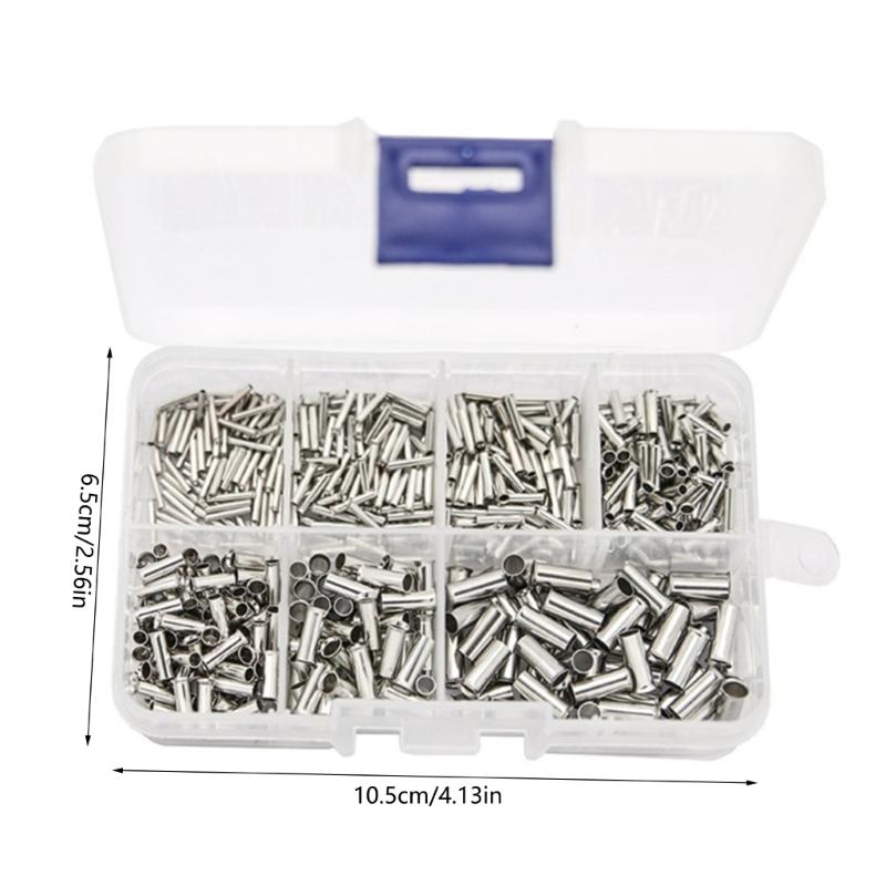 600pcs Wire Connectors Set 0.5-6.0mm² Cable Connectors Set Metal Cable End Ferrules Set with Box for Wire Connection