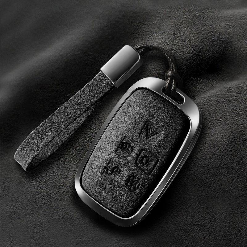 Metal Suede Car Remote Key Cover Case Holder Shell Fob for Land Rover New RangeRover Sport Evoque Freelander Velar Discovery LR5