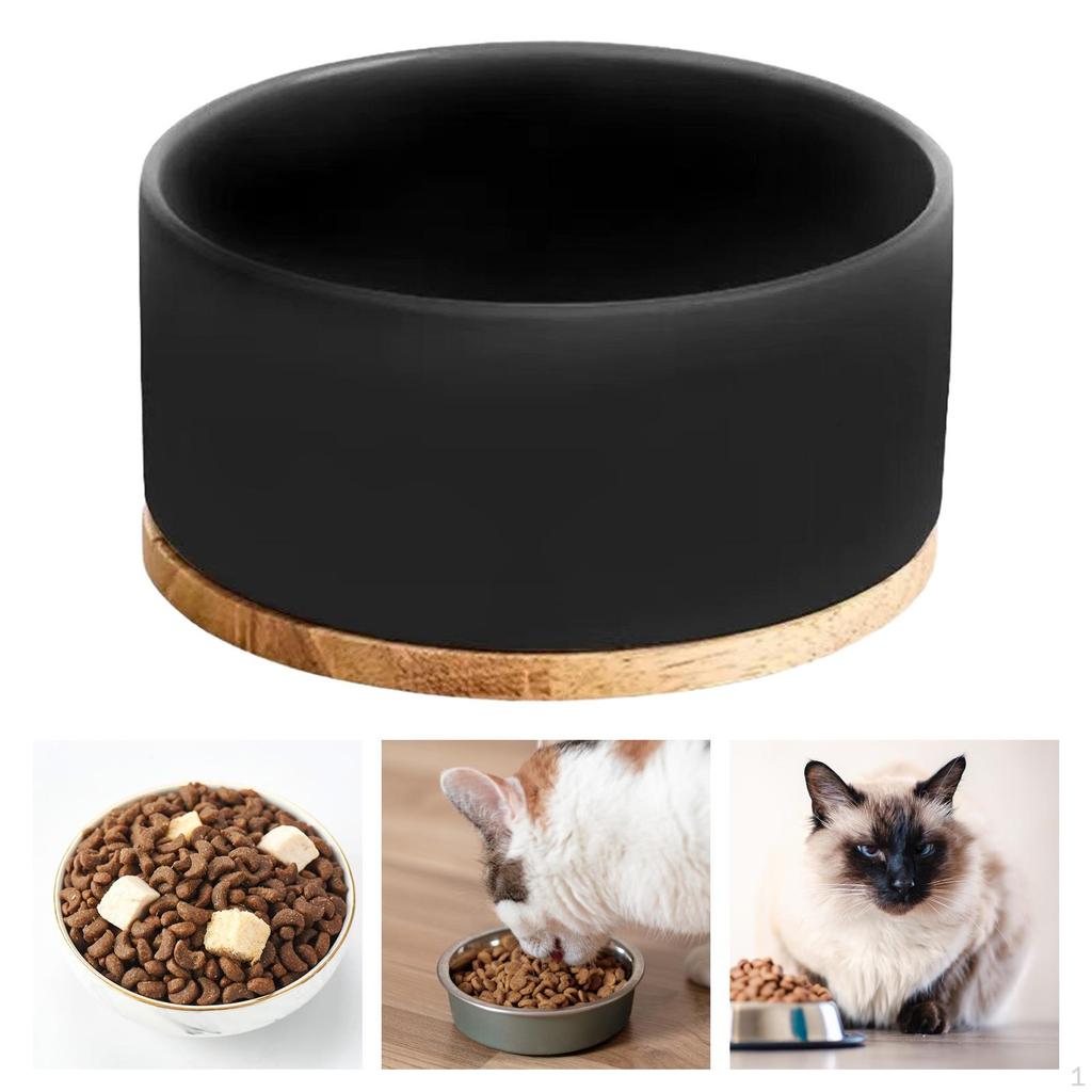 Katzen-Futterstation, Keramik, beheizter Wasserspender, 16 x 8,5 cm, rund,  stabil, Holzsockel, Wassernapf fr  zu niedrigen Preisen im Onlineshop  Joom kaufen