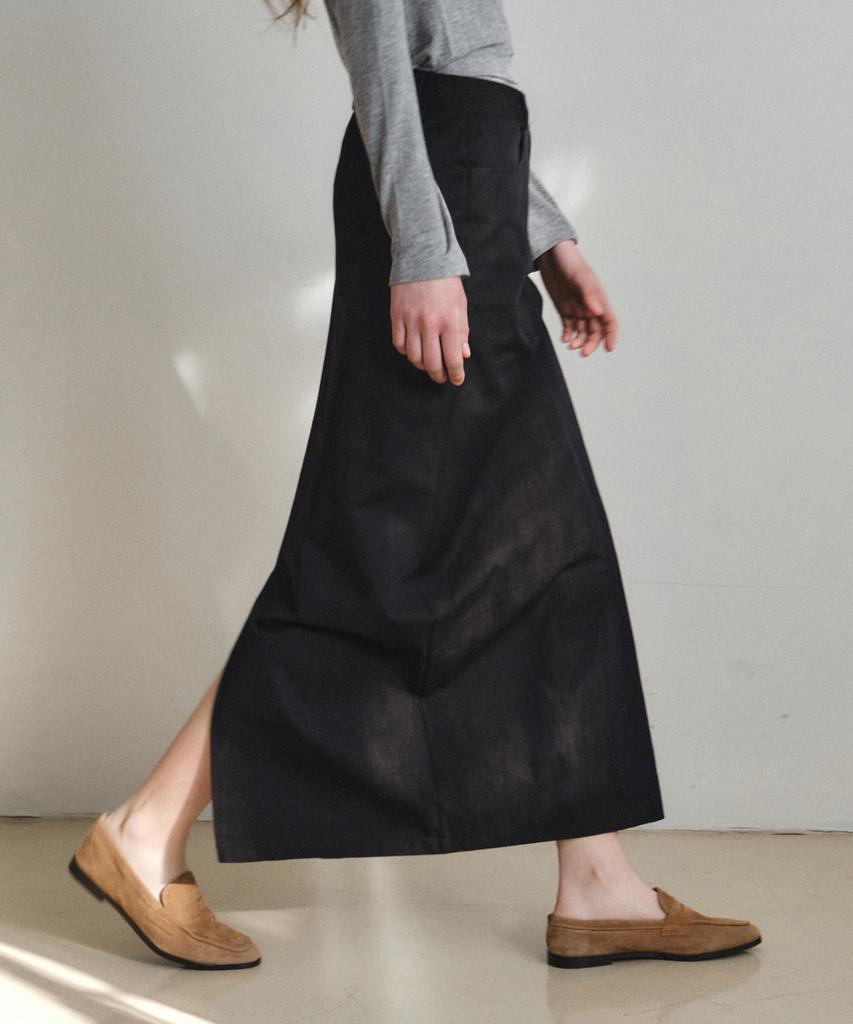 Wednesday Oasis For Woman Pure Cotton Long Skirt_Black(W26Sk02)