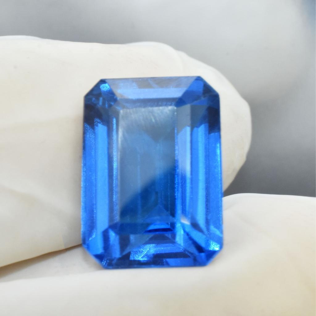 Natural Blue Tanzanite Loose Gemstone Emerald Cut 13.70 Ct for Jewelry Making and Gem Collections