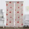 Pink Tea Party Curtains for Living Room Curtain for Room 2 Panel Partition Home Interior Curtains Halloween Decoration Shades