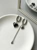 Fashion Tassel Zircon Heart Asymmetric Long Earrings
