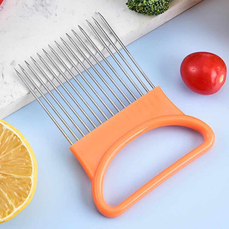 Aguja de Cebolla en Forma de Corazón Rebanadora Multifuncional de Verduras y Ayuda para Rebanar Frutas y Verduras