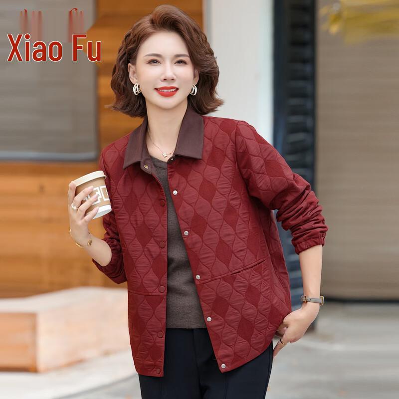 Elegant Plus Size Spring Jacket for Middle-Aged Women 3XL