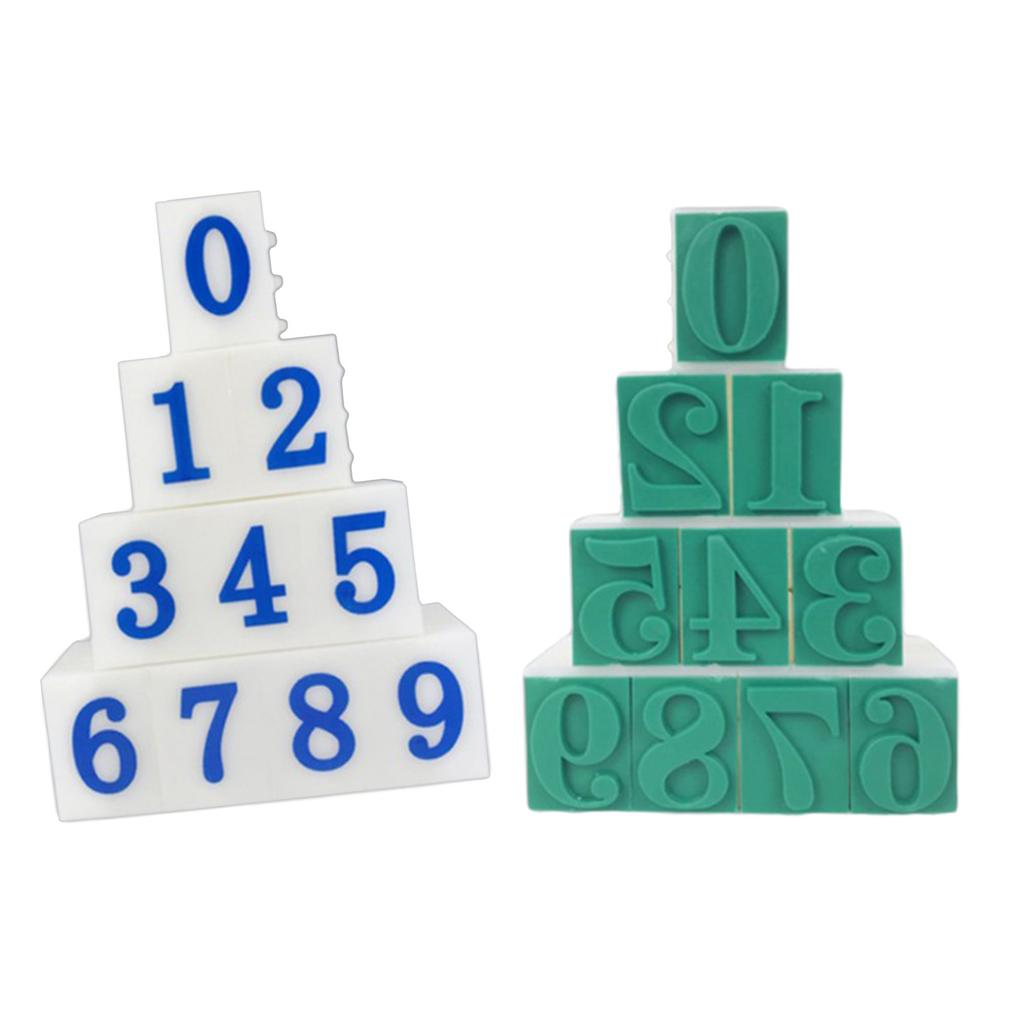 10Pcs Detachable Number Stamp Digital Stamp From 0 to 9 Number Stamp For Card Making Scrapbooking Journaling Teaching