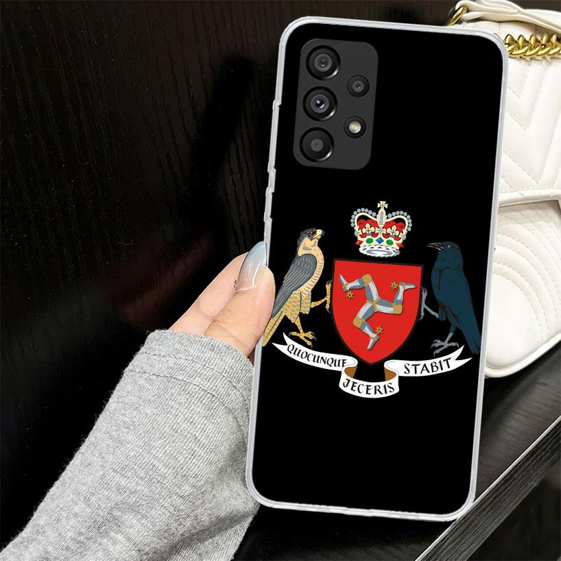 Isle of Man Coat of Arms Case for Samsung Galaxy A52 A42 A32 A22 A12 A51 A50 A02S Phone Cover A41 A31 A21S A40 A30S A20E A10S A7
