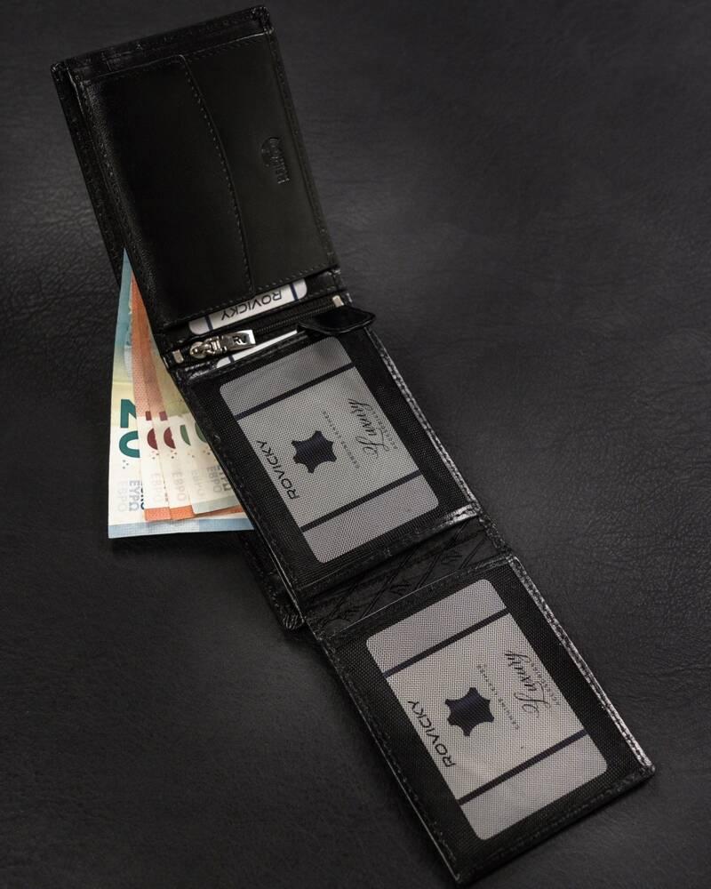 Classic men's wallet made of natural leather - Rovicky