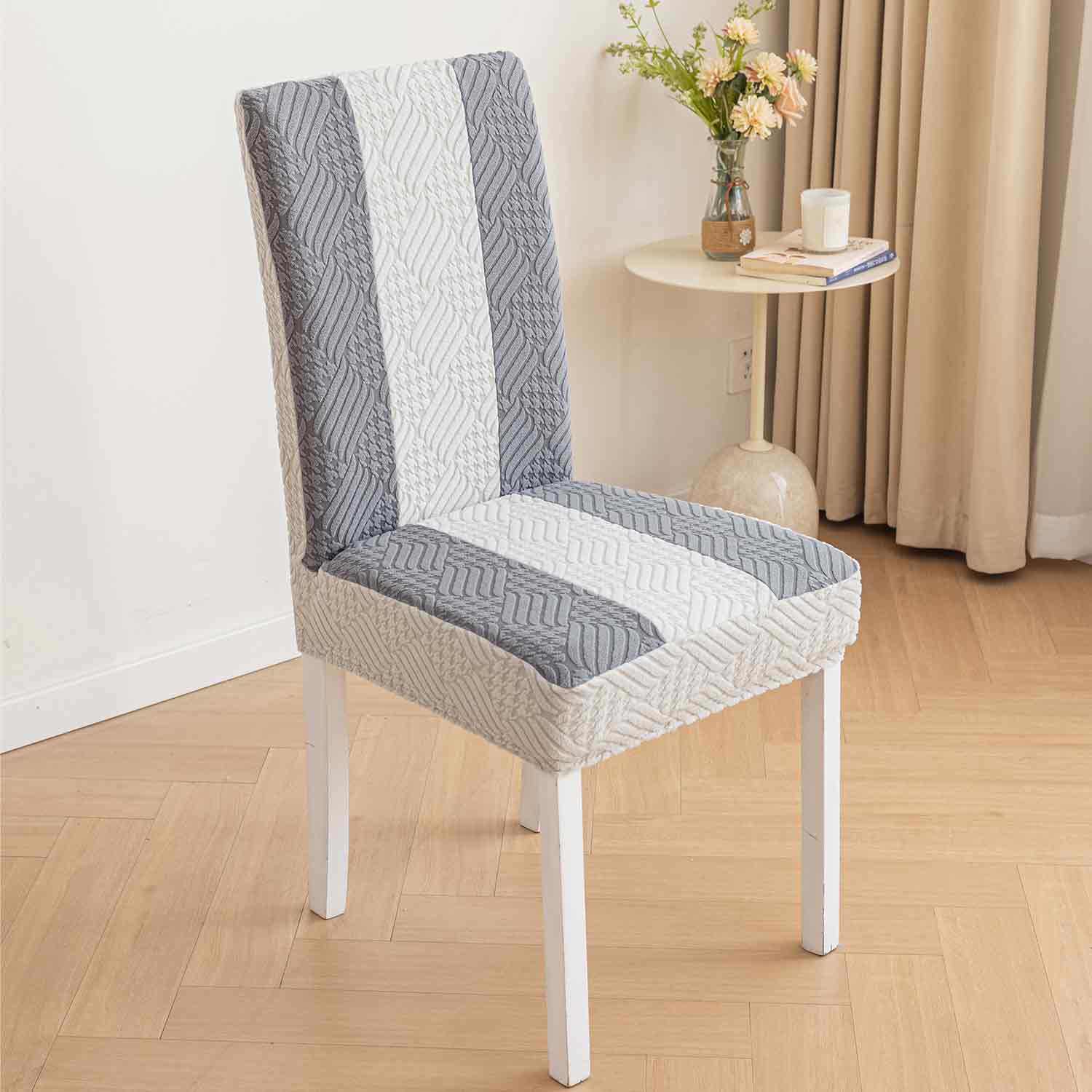 1PC Willow Jacquard Chair Cover Color Blocking Chair Seat Slipcover Spandex Chair Protector Kitchen Dining Room Home Decor 1990₽