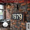 Vintage Distressed Dark White Number D Flat Printing Retro License Plate Style Metal Tin Sign Nostalgic Seventies Theme