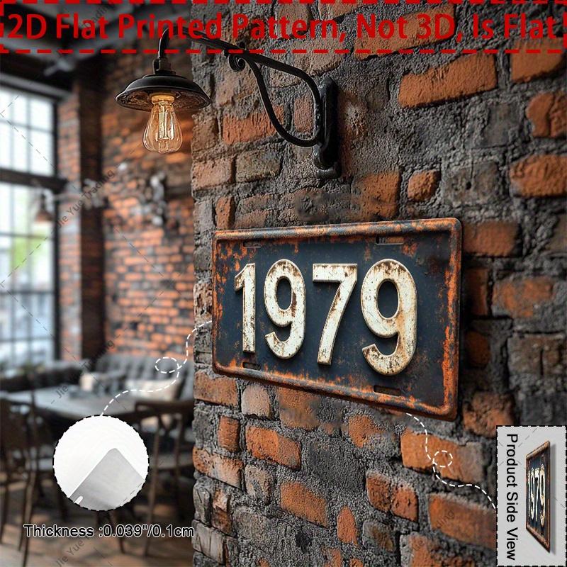 

Vintage Distressed Dark White Number D Flat Printing Retro License Plate Style Metal Tin Sign Nostalgic Seventies Theme 15x30cm(5.9x7.8inch)