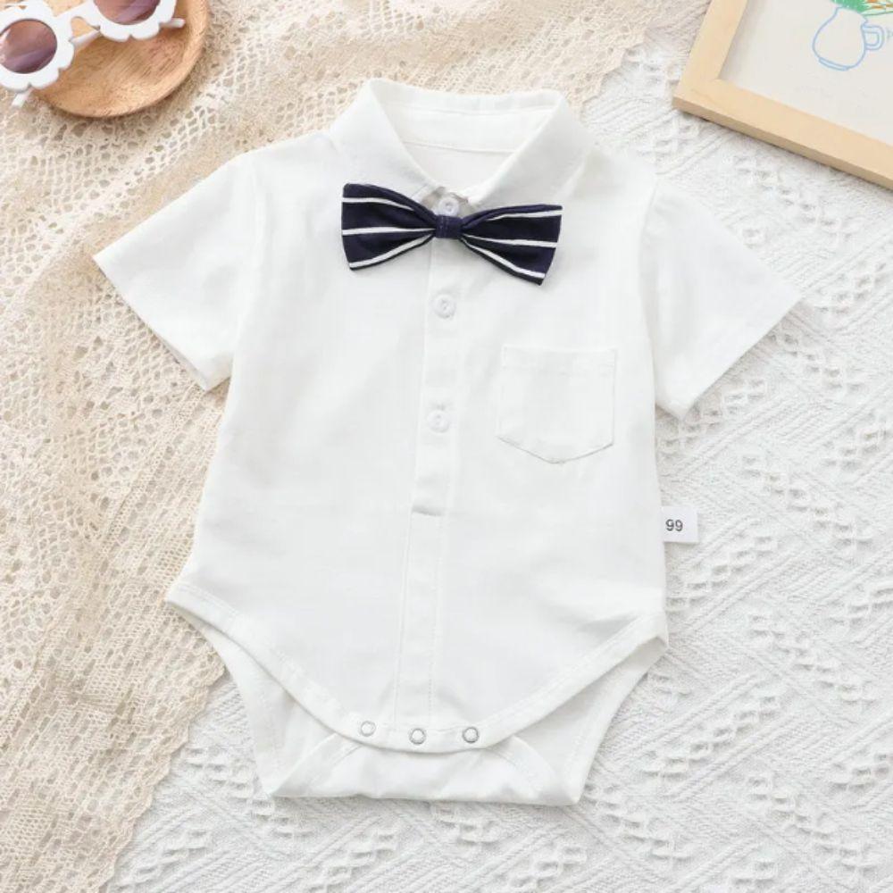 Triangle Bodysuit Baby Onesie Detachable Bow Tie Infant Jumpsuit One-Piece Bodysuit Toddler