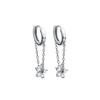 925 Sterling Silver Flower Chain Drop Earrings Hoop for Women Teens Girls Huggie Hoop Dangle Earrings Chain Jewelry Gifts