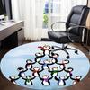1pc Penguin Pyramid Office Round Area Rug, Indoor Mat Suitable ForOffice, Under Office Chairs Bedroom Living Room Home Decor, Room Deco, D096
