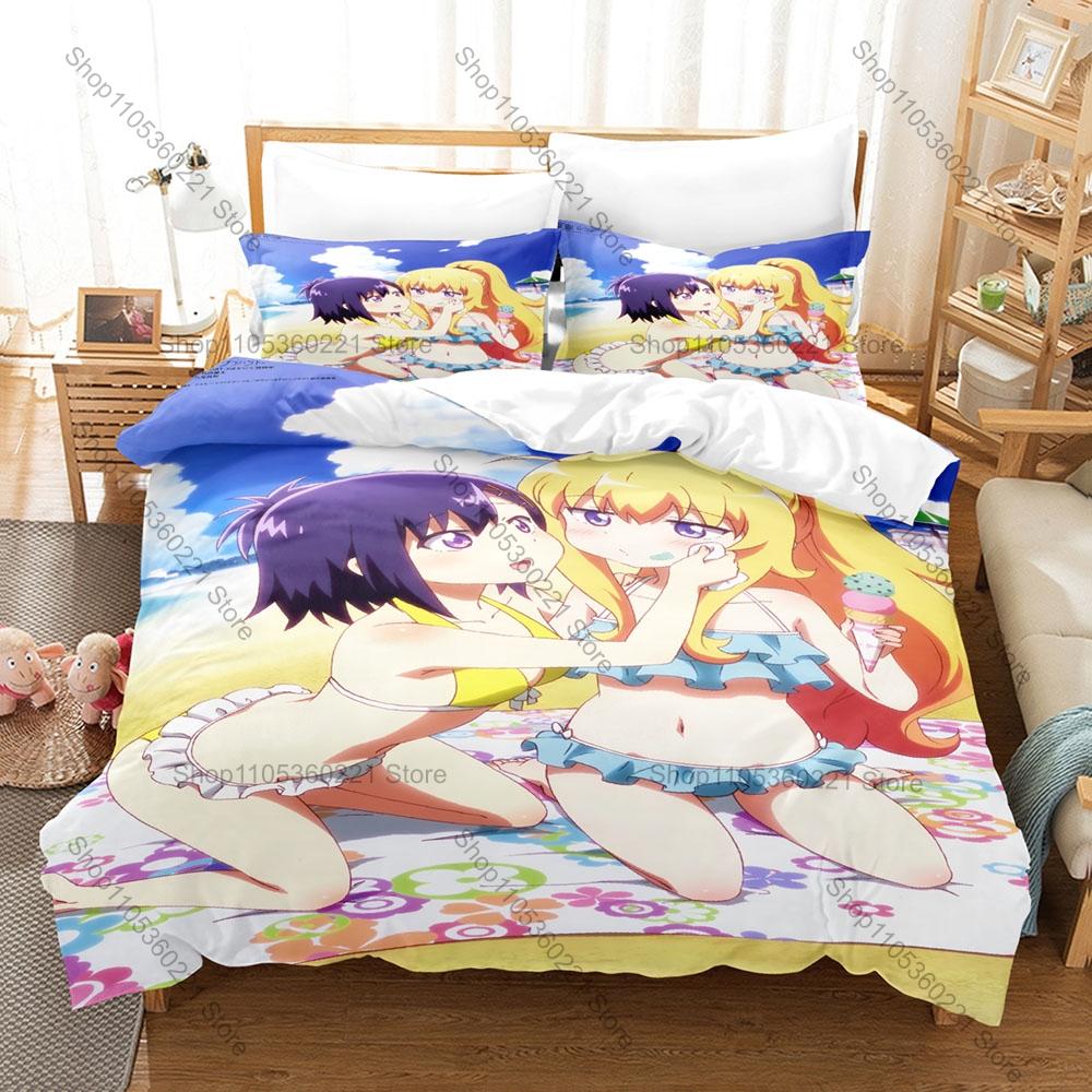Cool Icon Gabriel & Satania Graphic Gabriel Dropout Anime Bedroom Decor Bedding Duvet Cover + 2 Pillowcases Anime Fan Room Decor
