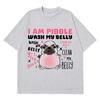 I Am Pibble Wash My Belly Funny Dog Meme T-shirts Men Women Harajuku T Shirt Summer Short-sleeved Cotton Casual Hip-hop T-shirts
