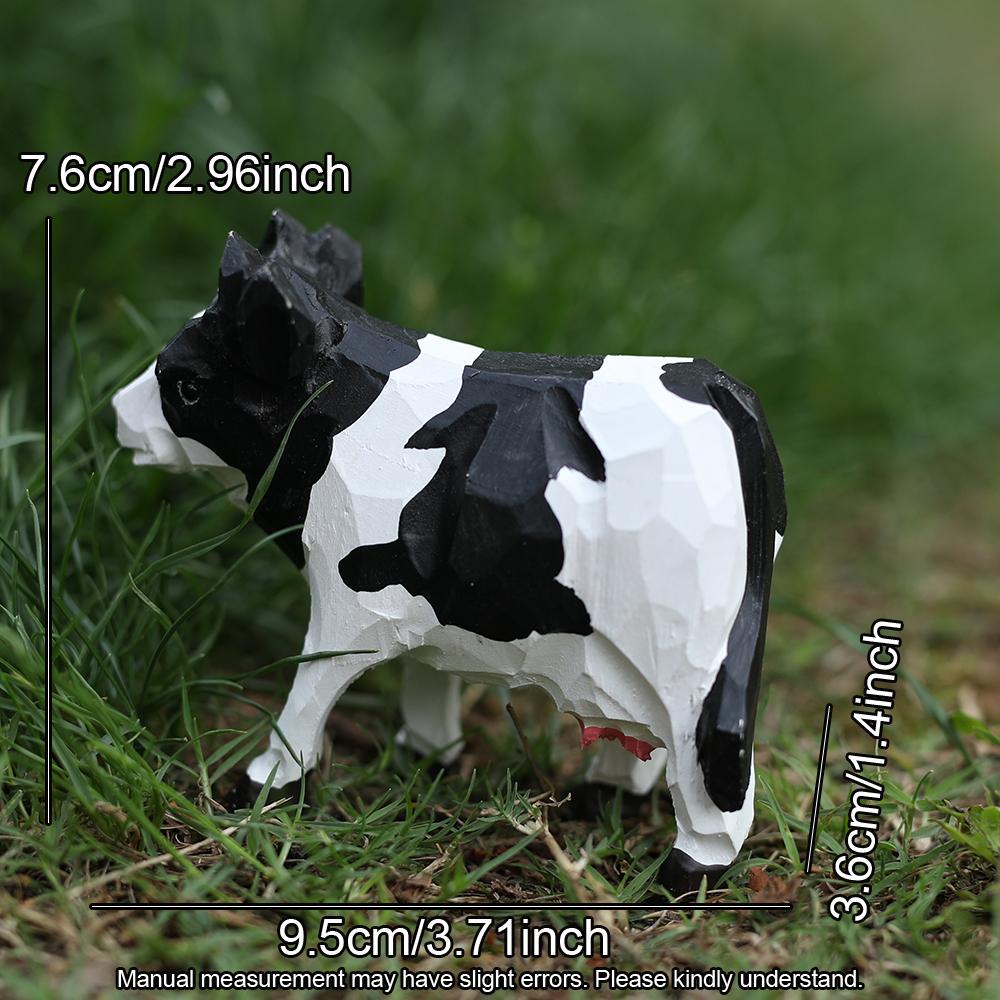 

Handcrafted wood carving Home decorations desk accessories room decor Handmade Cow Statue Hand-carved Realistic Cow