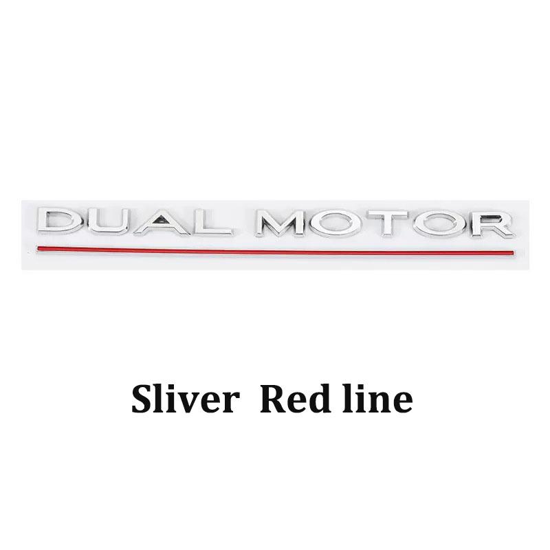 3D Logo DUAL MOTOR Underlined Letters Emblem For Tesla Model Y 3 X S Car Trunk Badge Sticker Dual Motor Sticker Accessories
