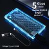 Transparent M2 Ssd Enclosure 10Gbps High Speed Transfer Durable Clear Shell For Laptop Storage Business Trips Office Work