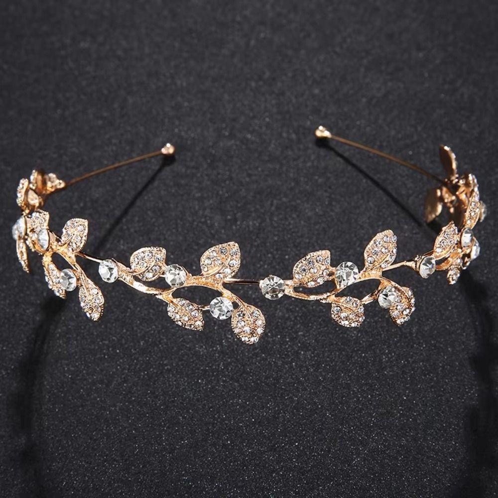 Zinc Zinc Alloy Material Wedding Hair Accessories Gold Silver Color Tiara Headpiece  Bridal Dress