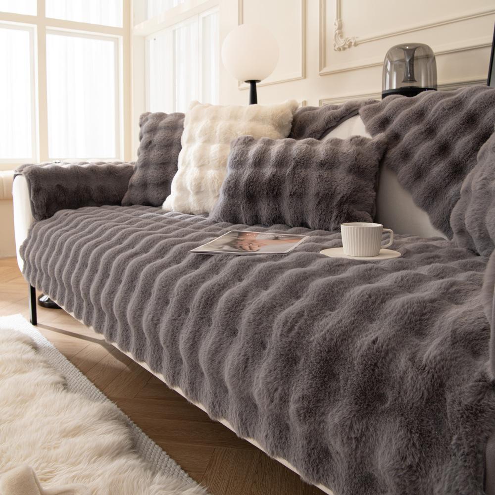 Tutu Velvet Warm Autumn And Winter Plush Sofa Cushion Winter Non-Slip Seat Cushion Leather Sofa Cover Cover Cloth Cross-Border New Models
