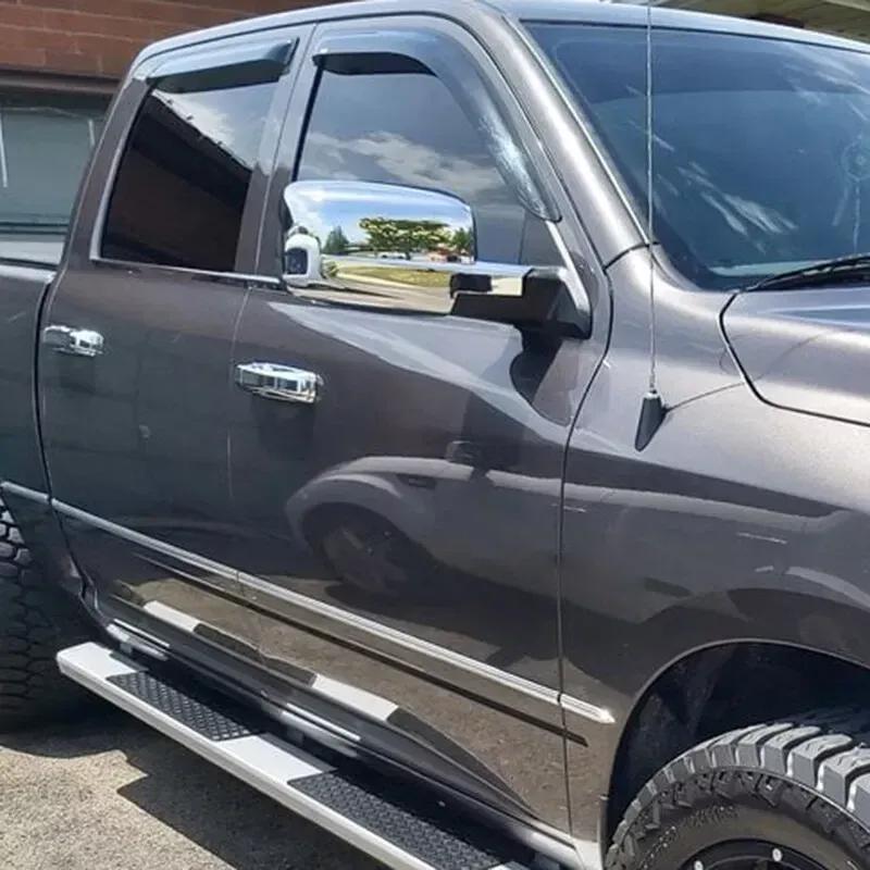 For Dodge Ram 1500 2009-2018 Car Sticker Rearview Side Mirror Cover Wing Cap Exterior Door Rear View Case Trim Chrome Silver ABS