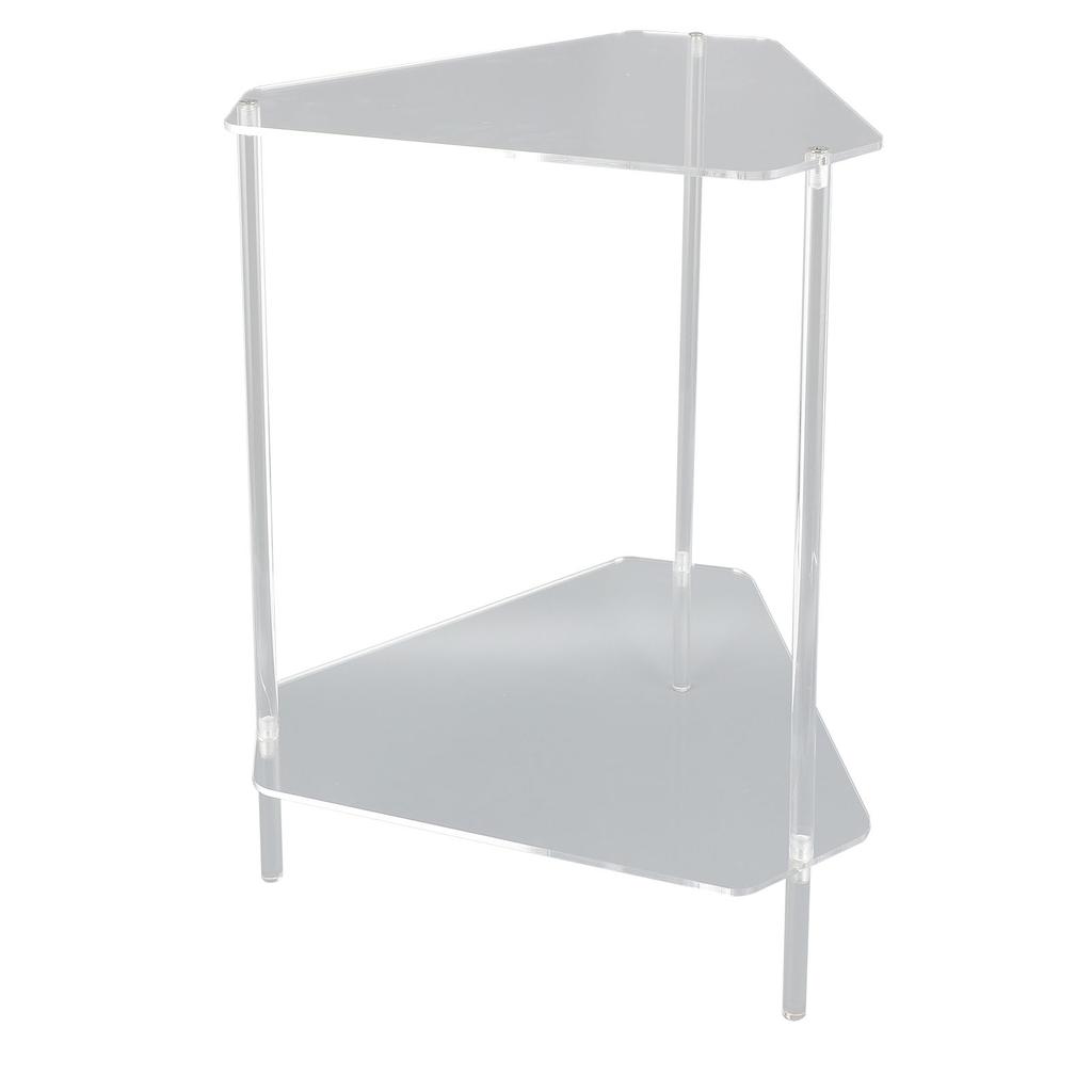 Acrylic End Table 2 Tier Corner Side Table Small Corner Table for Living Room Bedroom Balcony Easy