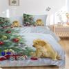 3Pcs Christmas Puppies Presents Bedding Sets For All Sizes New 3D Printed Bed Cover Comforter Duvet Cover Pillowcase Bedroom Decoration