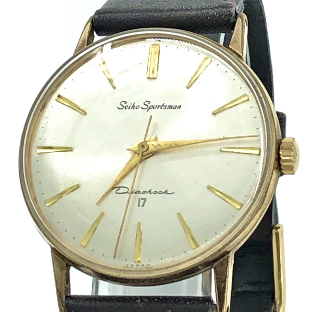 SEIKO Sportsman 14083 D С ручным заводом Изготовлены в 1962 году Винтажные EGP Золотая Нержавеющая сталь Серебристый циферблат Мужские часы Без водозащиты 3 стрелки