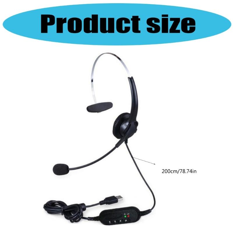 Corded Telephone Headset with Microphone Call Center Telephone Headphone Noise Cancelling Landline Phone Headset