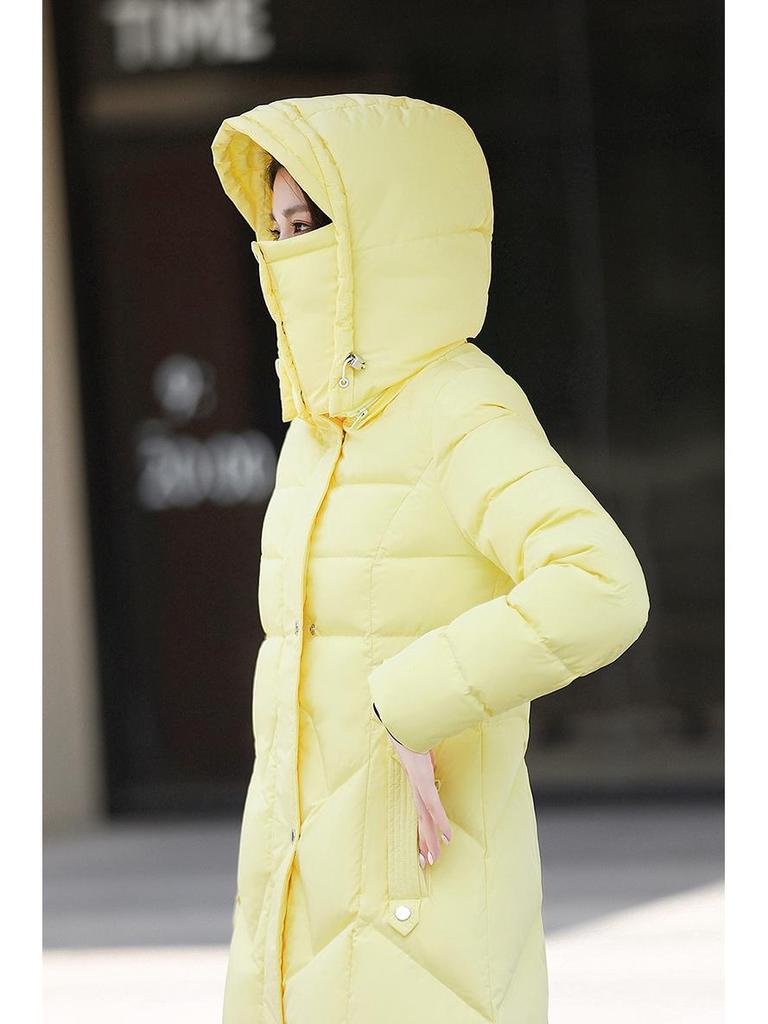 Women's 95% Duck Down Long Coat - 2025 Style Slim Fit, Waist-Cinching, Over-The-Knee, Thickened Winter Fashion Jacket