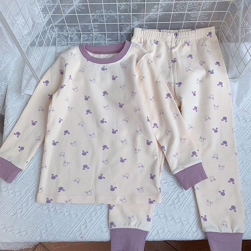 Baby Girl Winter Pajama Set - Warm Printed Long Johns for Toddlers & Kids